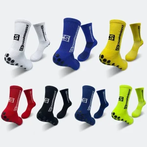 Men’s Style Grip Football Soccer Socks Good Breathable Athletic Material Bottom Logo Various Styles for Autumn Print Sweat Cuff