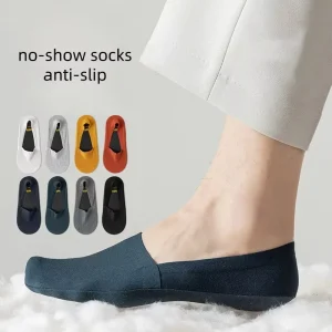 Men’s Summer Breathable Comfort Thin No Show Socks Stretch Combed Cotton Stretch Invisible Anti slip Socks
