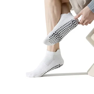 Men’s Summer Casual Yoga Sports Socks Non slip Anti-Bacterial Sweat Absorbing Anti Odor Anti Friction Cotton Spandex for Fitness