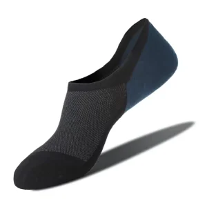 Men’s Summer Invisible No Show Socks Mesh Breathable Design with Silicone Heel Grips Japanese style Non Slip Boat Socks