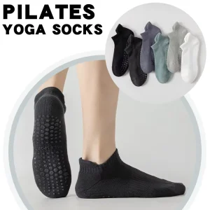 Men’s Summer Moisture-wicking Quick Dry Breathable Anti-slip Grip Pilates Knit Socks Short Crew Socks with Cuff/Body/Bottom Logo