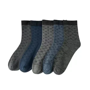 Men’s Summer Thin Breathable Cool Business Socks High Crew Casual Style