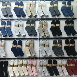 Men’s Super Thick Sheep Wool Socks Soft Warm Comfort Casual Crew Winter Terry Cushioned Thermal Boot Socks