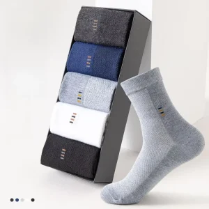 Men’s Sweat absorbing Breathable Deodorizing Bamboo Charcoal Cotton Socks Summer Gift Box Men Socks