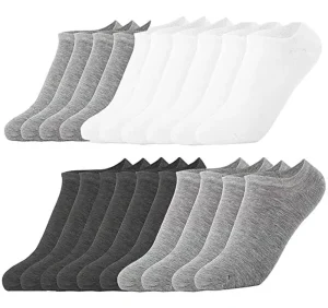 Men’s Trendy White Cotton Socks Anti Slip Ankle Sports Daily Business Autumn Bottom Customizable Size