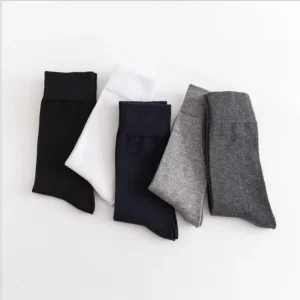 Men’s Tube Socks Stockings Men’s Trend Solid Color Autumn and Winter Cotton Casual Knitted Custom Socks Work Socks