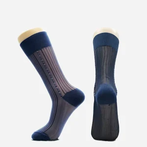 Men’s Ultra-Thin Nylon Crew Dress Socks Breathable Anti-Bacterial for Daily Casual Wear Work Business Casual Outings