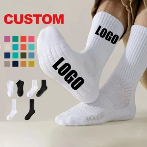 Men’s White Cotton Terry Crew Sock Youth Sports Basketball Socks for Winter Bottom Knitting Unisex