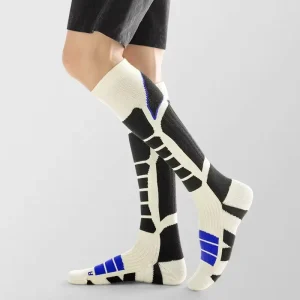 Men’s Winter Crew Bottom Sports Socks Breathable Sporty Thick Wool Ski Socks Body Knitted Technique Long Tube Style Athletes