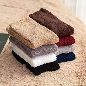 Men’s Winter Solid Socks Thick Fuzzy Warm Men’s Socks