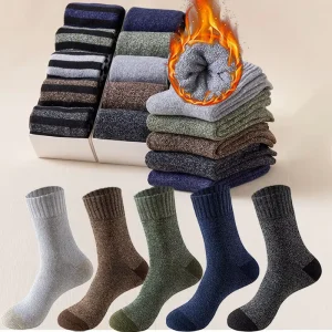 Mens Winter Thick Warm Terry Socks Mid calf Floor Threaded Cotton Socks
