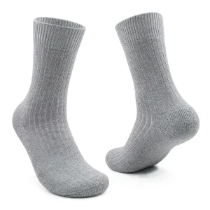 Men’s Winter Warm Merino Wool Crew Socks Anti Slip Breathable Thick Thermal Hiking Ski Sports Socks with Cuff Bottom Logo