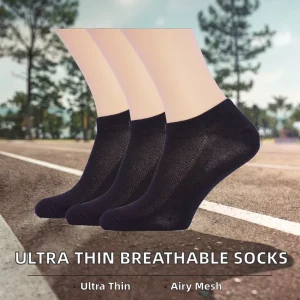 Mens Womens Ankle Socks Ultra Thin Breathable Cotton Knitted Socks Dry Fit Running Low Cut Mesh Athletic Socks