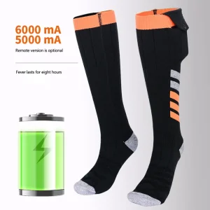 Men’s Women’s Children’s Winter Heated Crew Socks Cotton Digital Smart APP Remote Control USB Charging Anti Slip Waterproof