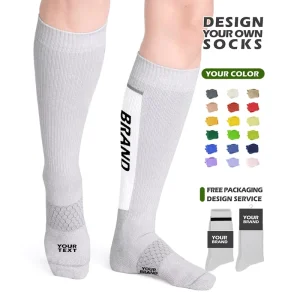 Men’s Women’s Compression Sport Socks Knitted Running Soccer Cycling Stockings Customized Sport Knee High Socks
