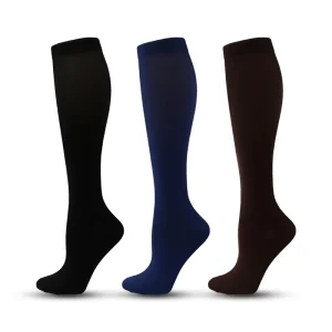 Men’s Women’s Elastic Compression Knitted Socks for Autumn Outdoor Fitness High Pressure Crew for Running Sports Long Calf