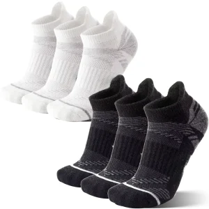 Men’s & Women’s Merino Wool Ankle Socks Winter Thick Cushion Breathable No Show Hiking & Running Socks With Knitted Logo on Cuff