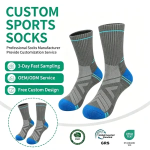 Men’s & Women’s Merino Wool Hiking Socks Breathable & Warm Crew Length for Spring Trekking Mountaineering Non Slip Knitted Cuff