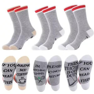 Men’s Women’s Mid-Calf Sports Socks Spring Autumn Sweat-Absorbent Deodorant Mixed Color Stripe Crew Bottom All Season Use