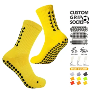 Men’s & Women’s Outdoor Sports Non-Slip Football Socks Athletic Running Soccer Grip Sock Design Custom Logo