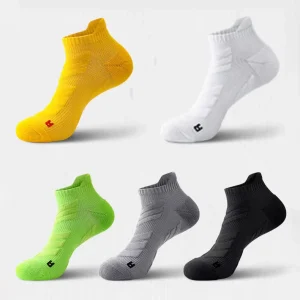 Men’s Women’s Summer Athletic Running Basketball Socks Cushioned Cotton Ankle Solid Color Custom Logo Thick Bottom Knitted Socks
