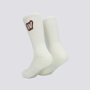 Men’s Women’s Trendy Cotton Socks Four Season Mid Tube Embroidered Terry Customizable Solid Color Letters High Crew Winter Body
