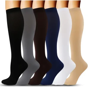 Men’s Women’s Youth Outdoor Fitness Running Cycling Compression Socks Solid Color Calf Support Polyester Material