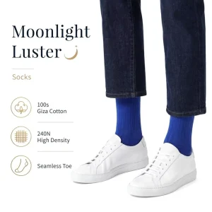 Men’s Wool Crew Socks Free Size Anti Bacterial Breathable Seamless Dress Socks for Daily Use