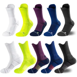 Men’s & Youth Athletic Running & Hiking Jacquard Anti-Blister Moisture Performance Anti-Friction Crew Compression Sport Socks
