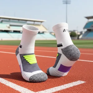 Men’s Youth Basketball Cotton Crew Socks Cushion Gym Sports Breathable Hand Drawn Custom Logo Knitted Women Summer Socks