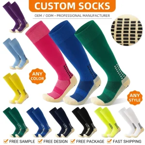 Men’s Youth Children’s Spring Football Socks ODM Over Knee Anti Slip Thickened Towel Bottom High Calf Sweat Absorbent