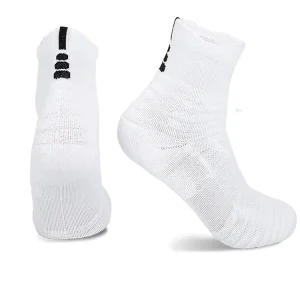 Men’s Youth Cotton Bamboo Fiber Thick Ankle Socks Breathable Quick Dry Anti-Bacterial Eco-Friendly Comfortable Solid White