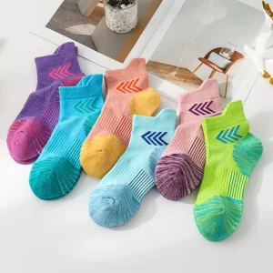 Men’s and Women’s Professional Marathon Sports Running Short Tube Socks Fitness Training Terry Bottom Mesh Quick Drying Socks