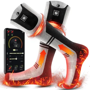 Men’s and Women’s Winter Heated Crew Heating Socks Thermal Warm with Battery for Skiing and Motorcycle Anti Slip Casual Style
