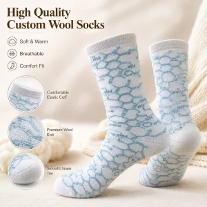 Merino Wool Crew Bottom Thickened Breathable Unisex Socks Warm Sweat Winter Sports Outdoor Ski Socks