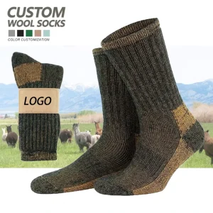 Merino Wool Crew Socks Cushioned Terry Warm Socks Thermal Thick Ski Camping Hiking Outdoor Merino Wool Socks