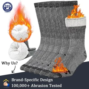 Merino Wool Hiking Camping Socks Thermal Warm Crew Winter Boot Thermal Sock for Men Women
