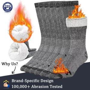 Merino Wool Hiking Camping Socks Thermal Winter Crew Socks for Men Women