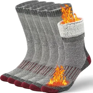 Merino Wool Hiking Socks for Cold Weather Socks Warm Crew Neck Winter Thermal Socks