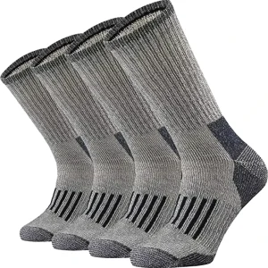 Merino Wool Knitted Crew Length Thermal Moisture Wicking Quick Dry Breathable Hiking Socks for Men Women