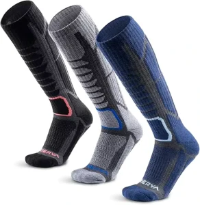 Merino Wool Knitted Over the Calf Custom Socks for Men & Women Winter Thermal Snowboarding Socks with Youth Options