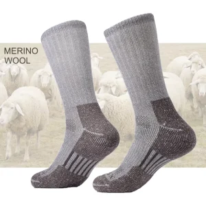 Merino Wool Men Crew Socks Thermal Soft Athletic Custom Socks for Hiking Trekking Camping