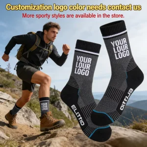 Merino Wool Outdoor Sports Socks with Keep Warm and Absorb Sweat Suitable for All-terrain Sports