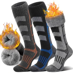 Merino Wool Ski Socks Cold Weather Socks for Snowboarding Snow Winter Thermal Knee High Warm Socks Hunting