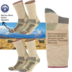 Merino Wool Socks Moisture Wicking Hiking Sock Yarn Wool Socks for Men