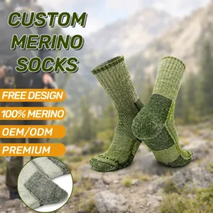 Merino Wool Socks Stretchy Medium Soft Thickness Unisex Durable Warm Hiking Sports Socks
