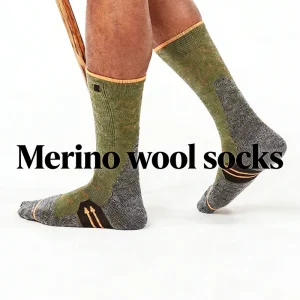 Merino Wool Thermal Crew Socks Unisex Thick Warm Antibacterial Outdoor Hiking Ski Climbing Winter Sports Socks