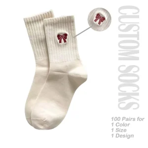 Meticulously detailed High Fashion Custom Socks Embroidery Socks Custom Design Cotton