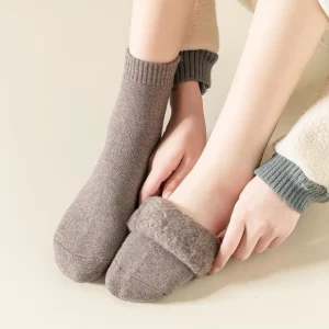 Mid calf Fleece Socks Thickened and Fleece for Winter Warm and Versatile Fleece Loop Socks Floor Socks