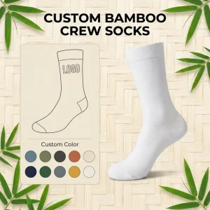 Minimalist Antibacterial Seamless Plain White Bamboo Fiber Business Dress Crew Socks